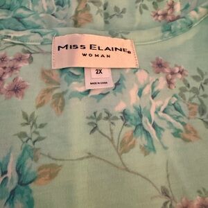 Miss Elaine Floral Nightgown, Short Sleeve NWT 2X